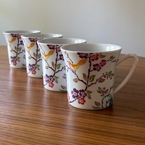 World Market Bird Coffee Mugs, Set of Four